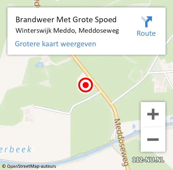 Locatie op kaart van de 112 melding: Brandweer Met Grote Spoed Naar Winterswijk Meddo, Meddoseweg op 23 december 2017 15:51