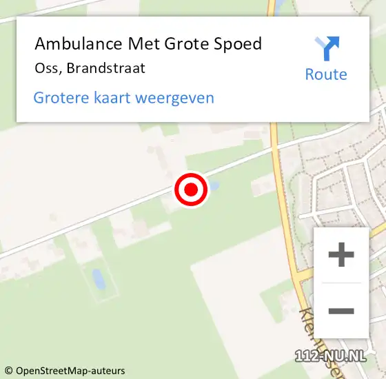 Locatie op kaart van de 112 melding: Ambulance Met Grote Spoed Naar Oss, Brandstraat op 7 september 2013 05:09