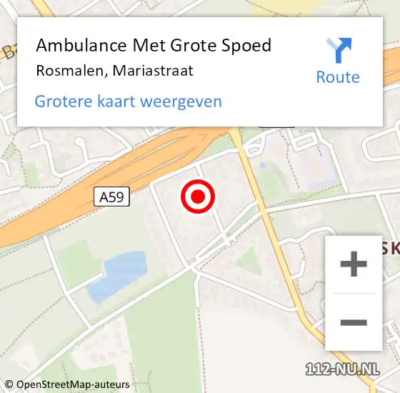 Locatie op kaart van de 112 melding: Ambulance Met Grote Spoed Naar Rosmalen, Mariastraat op 23 december 2017 17:22