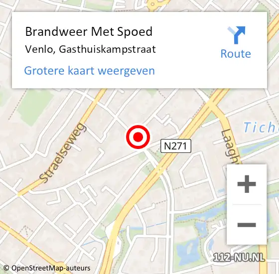 Locatie op kaart van de 112 melding: Brandweer Met Spoed Naar Venlo, Gasthuiskampstraat op 23 december 2017 19:36