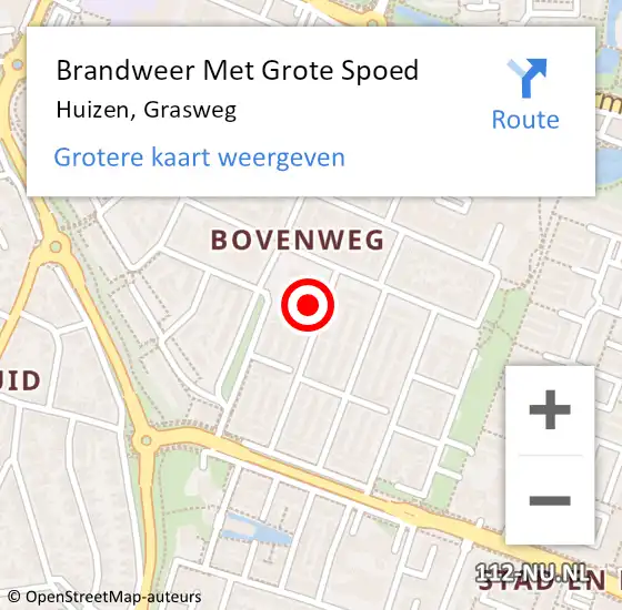 Locatie op kaart van de 112 melding: Brandweer Met Grote Spoed Naar Huizen, Grasweg op 23 december 2017 19:39