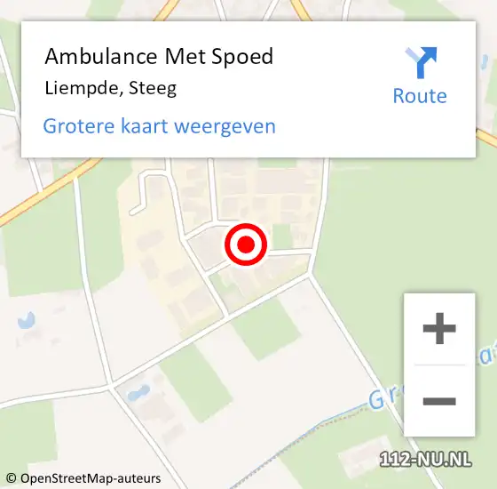 Locatie op kaart van de 112 melding: Ambulance Met Spoed Naar Liempde, Steeg op 23 december 2017 21:01