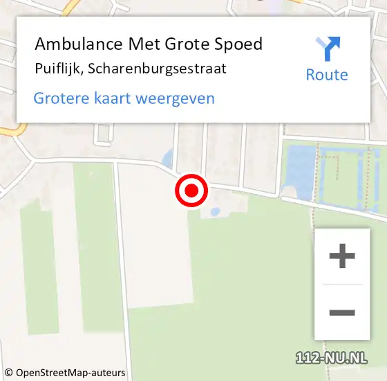 Locatie op kaart van de 112 melding: Ambulance Met Grote Spoed Naar Puiflijk, Scharenburgsestraat op 23 december 2017 21:28