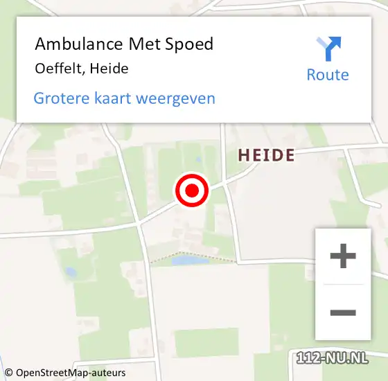 Locatie op kaart van de 112 melding: Ambulance Met Spoed Naar Oeffelt, Heide op 23 december 2017 22:21