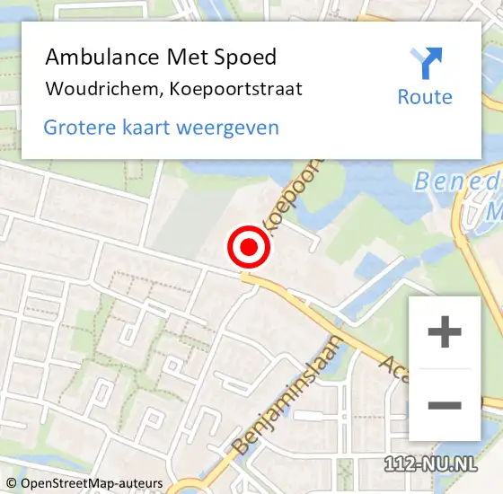 Locatie op kaart van de 112 melding: Ambulance Met Spoed Naar Woudrichem, Koepoortstraat op 23 december 2017 22:32