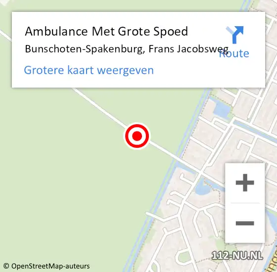 Locatie op kaart van de 112 melding: Ambulance Met Grote Spoed Naar Bunschoten-Spakenburg, Frans Jacobsweg op 23 december 2017 22:33