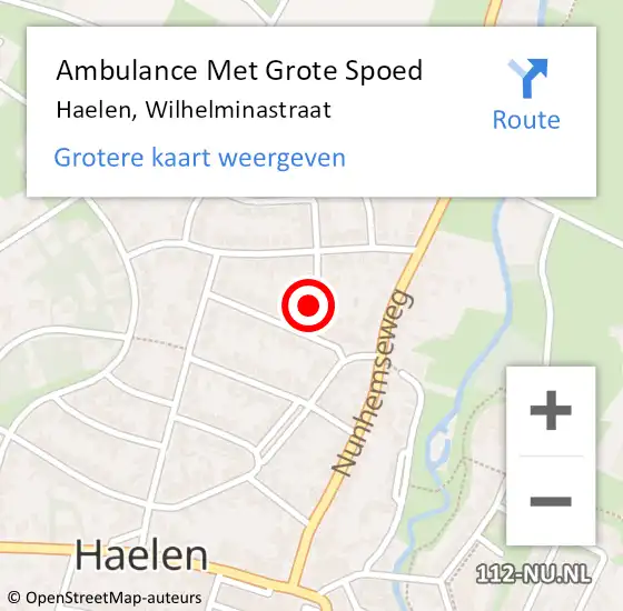 Locatie op kaart van de 112 melding: Ambulance Met Grote Spoed Naar Haelen, Wilhelminastraat op 7 september 2013 05:10