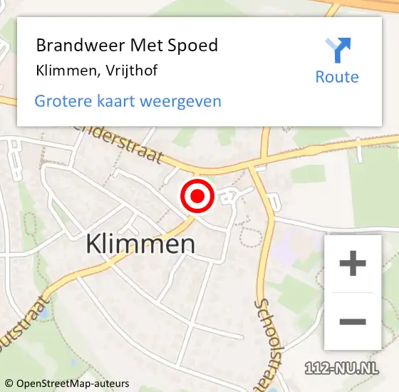 Locatie op kaart van de 112 melding: Brandweer Met Spoed Naar Klimmen, Vrijthof op 24 december 2017 01:26