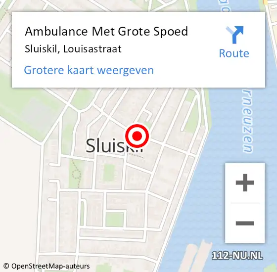 Locatie op kaart van de 112 melding: Ambulance Met Grote Spoed Naar Sluiskil, Louisastraat op 24 december 2017 04:15