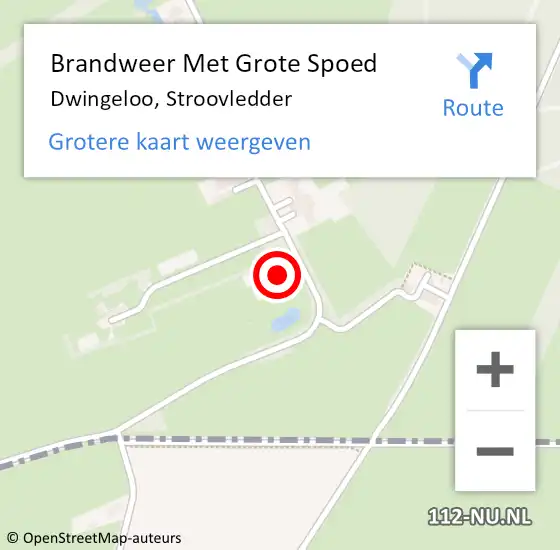 Locatie op kaart van de 112 melding: Brandweer Met Grote Spoed Naar Dwingeloo, Stroovledder op 24 december 2017 04:53