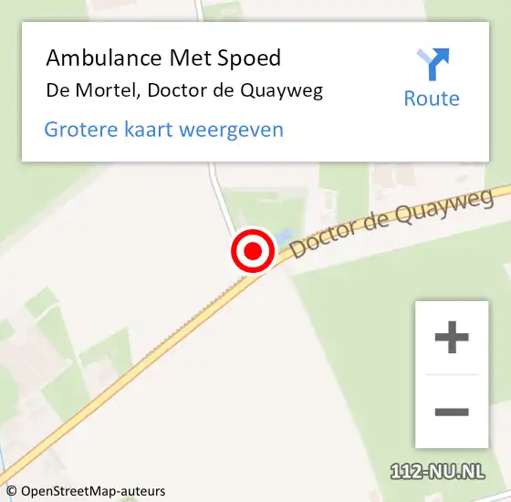 Locatie op kaart van de 112 melding: Ambulance Met Spoed Naar De Mortel, Doctor de Quayweg op 24 december 2017 05:10