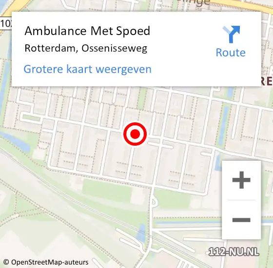 Locatie op kaart van de 112 melding: Ambulance Met Spoed Naar Rotterdam, Ossenisseweg op 24 december 2017 05:31