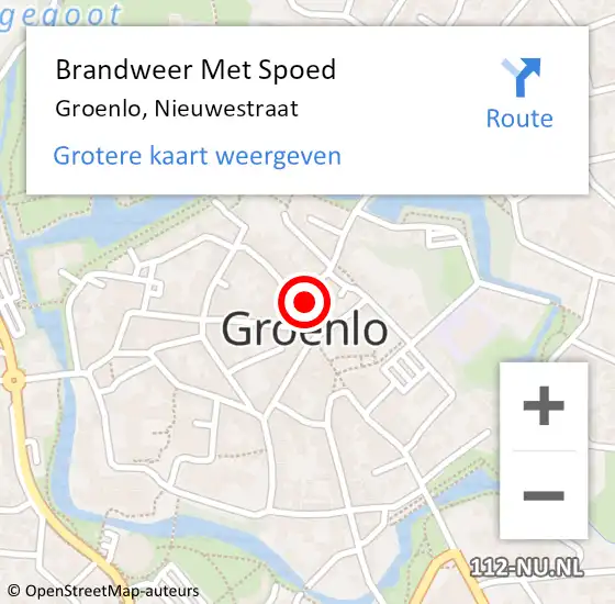 Locatie op kaart van de 112 melding: Brandweer Met Spoed Naar Groenlo, Nieuwestraat op 24 december 2017 09:14