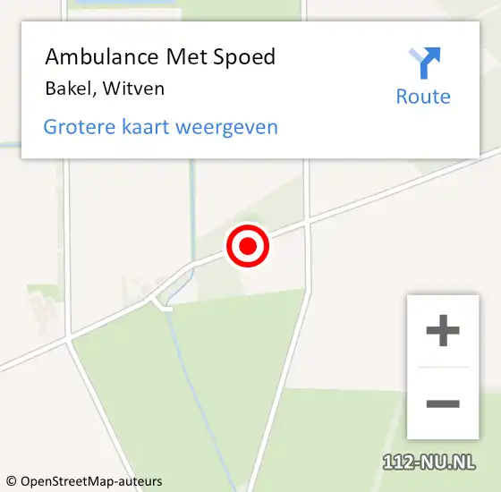 Locatie op kaart van de 112 melding: Ambulance Met Spoed Naar Bakel, Witven op 24 december 2017 11:12