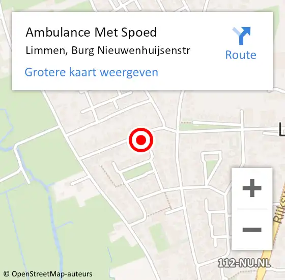 Locatie op kaart van de 112 melding: Ambulance Met Spoed Naar Limmen, Burg Nieuwenhuijsenstr op 24 december 2017 11:19