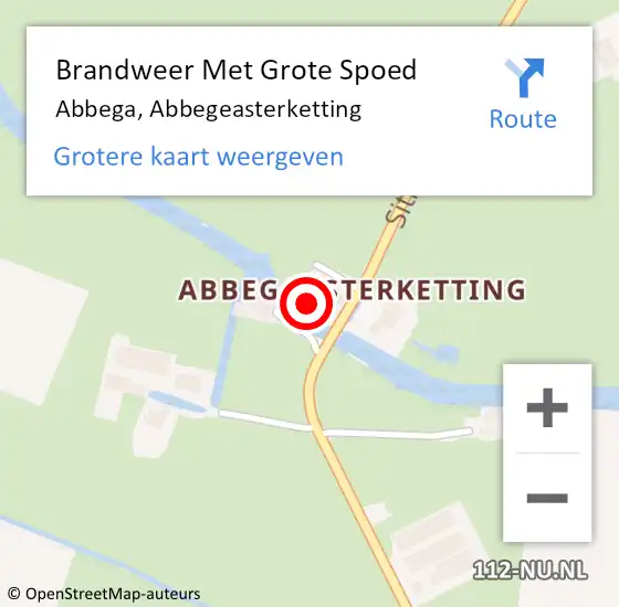 Locatie op kaart van de 112 melding: Brandweer Met Grote Spoed Naar Abbega, Abbegeasterketting op 10 februari 2014 21:05