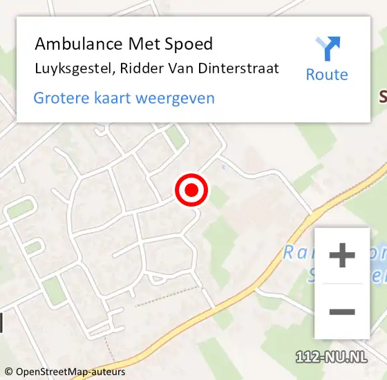 Locatie op kaart van de 112 melding: Ambulance Met Spoed Naar Luyksgestel, Ridder Van Dinterstraat op 24 december 2017 12:27