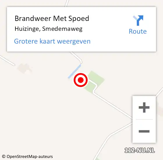 Locatie op kaart van de 112 melding: Brandweer Met Spoed Naar Huizinge, Smedemaweg op 24 december 2017 16:29