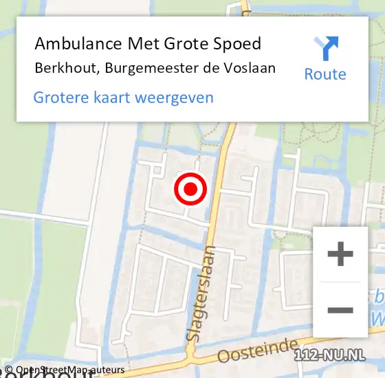 Locatie op kaart van de 112 melding: Ambulance Met Grote Spoed Naar Berkhout, Burgemeester de Voslaan op 24 december 2017 17:48