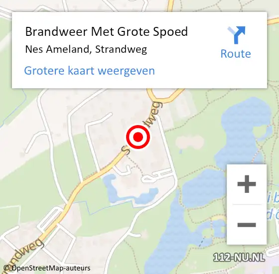 Locatie op kaart van de 112 melding: Brandweer Met Grote Spoed Naar Nes Ameland, Strandweg op 24 december 2017 18:01