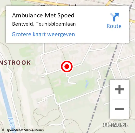 Locatie op kaart van de 112 melding: Ambulance Met Spoed Naar Bentveld, Teunisbloemlaan op 24 december 2017 20:14