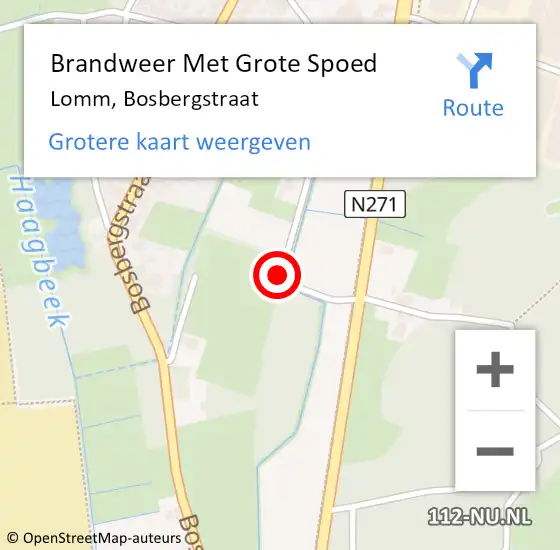 Locatie op kaart van de 112 melding: Brandweer Met Grote Spoed Naar Lomm, Bosbergstraat op 24 december 2017 20:30