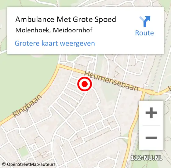 Locatie op kaart van de 112 melding: Ambulance Met Grote Spoed Naar Molenhoek, Meidoornhof op 24 december 2017 21:49