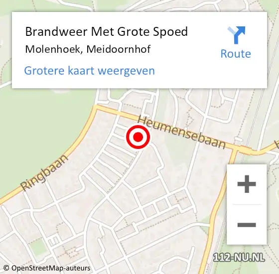 Locatie op kaart van de 112 melding: Brandweer Met Grote Spoed Naar Molenhoek, Meidoornhof op 24 december 2017 21:53