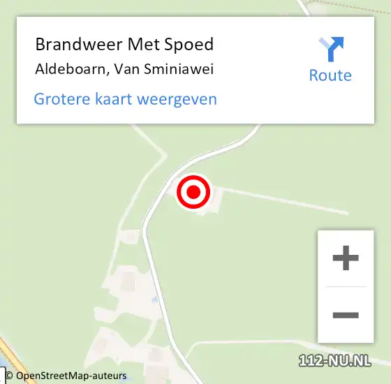 Locatie op kaart van de 112 melding: Brandweer Met Spoed Naar Aldeboarn, Van Sminiawei op 24 december 2017 22:38