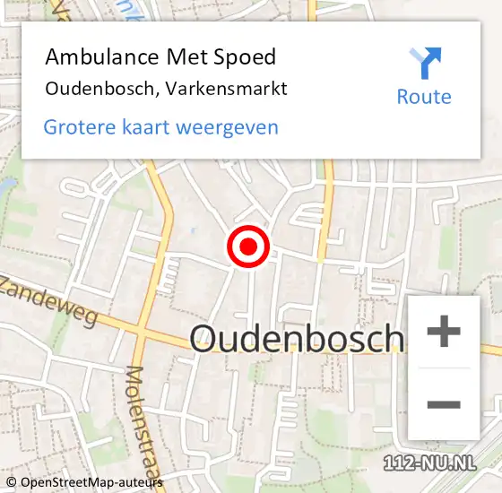 Locatie op kaart van de 112 melding: Ambulance Met Spoed Naar Oudenbosch, Varkensmarkt op 24 december 2017 23:25
