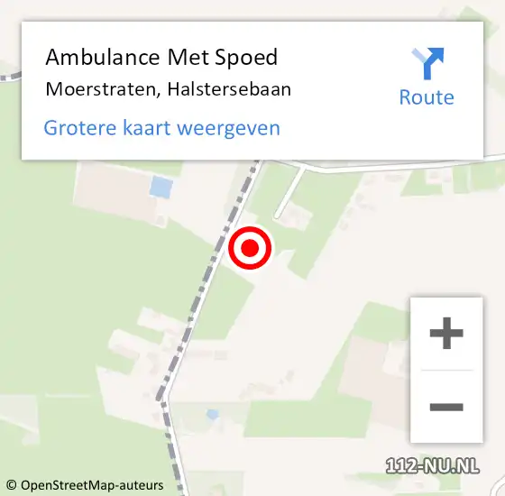 Locatie op kaart van de 112 melding: Ambulance Met Spoed Naar Moerstraten, Halstersebaan op 25 december 2017 00:28