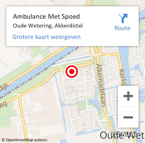 Locatie op kaart van de 112 melding: Ambulance Met Spoed Naar Oude Wetering, Akkerdistel op 25 december 2017 01:56