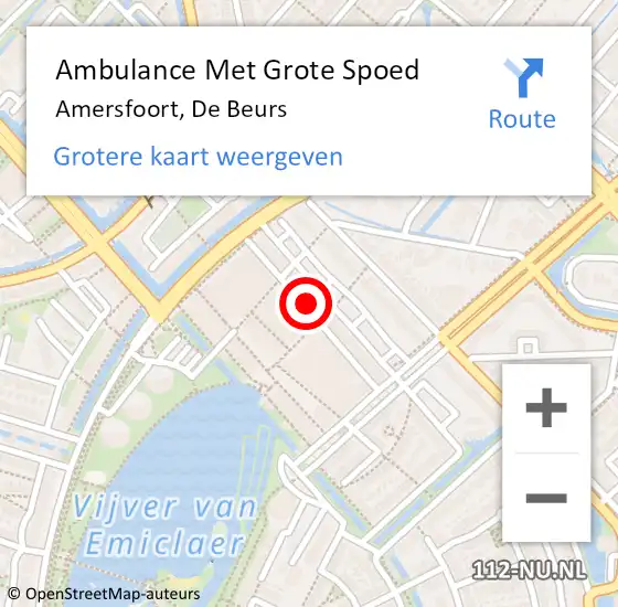 Locatie op kaart van de 112 melding: Ambulance Met Grote Spoed Naar Amersfoort, De Beurs op 25 december 2017 03:56