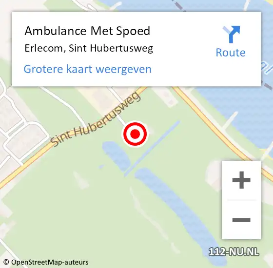 Locatie op kaart van de 112 melding: Ambulance Met Spoed Naar Erlecom, Sint Hubertusweg op 25 december 2017 04:33