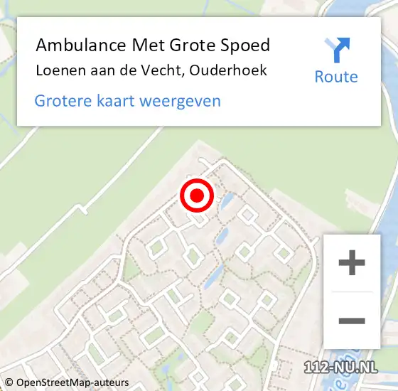 Locatie op kaart van de 112 melding: Ambulance Met Grote Spoed Naar Loenen aan de Vecht, Ouderhoek op 25 december 2017 06:56