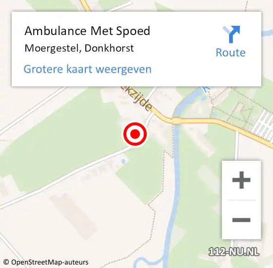 Locatie op kaart van de 112 melding: Ambulance Met Spoed Naar Moergestel, Donkhorst op 25 december 2017 07:57