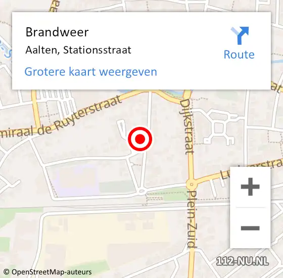 Locatie op kaart van de 112 melding: Brandweer Aalten, Stationsstraat op 25 december 2017 08:16