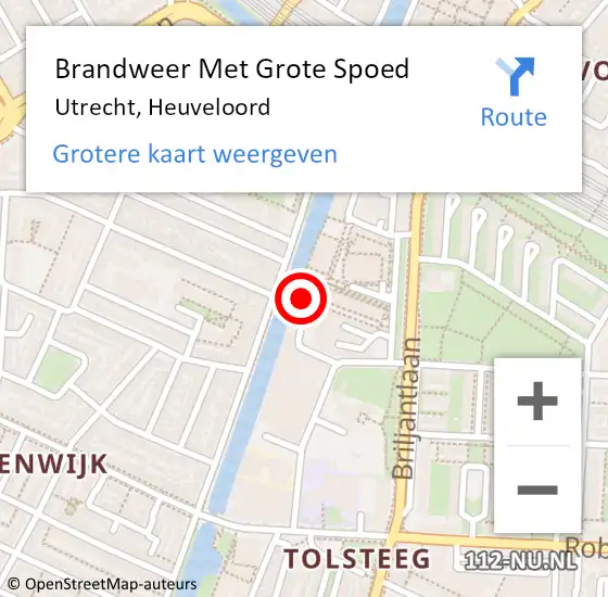 Locatie op kaart van de 112 melding: Brandweer Met Grote Spoed Naar Utrecht, Heuveloord op 25 december 2017 09:41