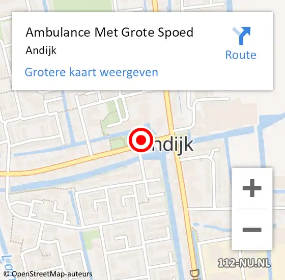 Locatie op kaart van de 112 melding: Ambulance Met Grote Spoed Naar Andijk op 25 december 2017 12:12