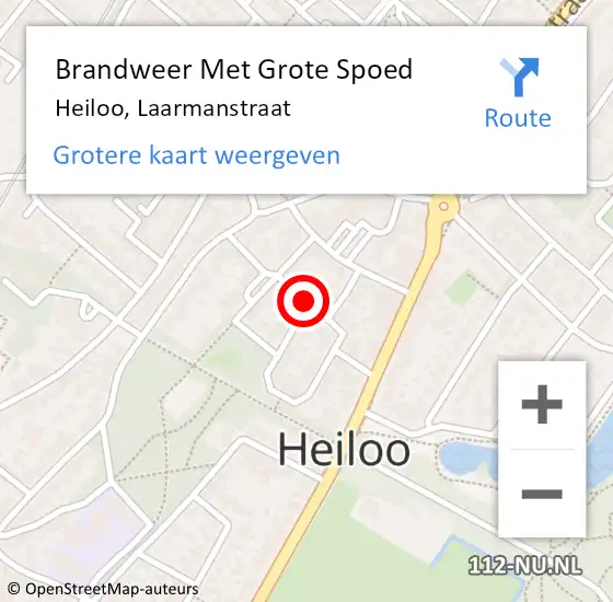 Locatie op kaart van de 112 melding: Brandweer Met Grote Spoed Naar Heiloo, Laarmanstraat op 25 december 2017 12:48