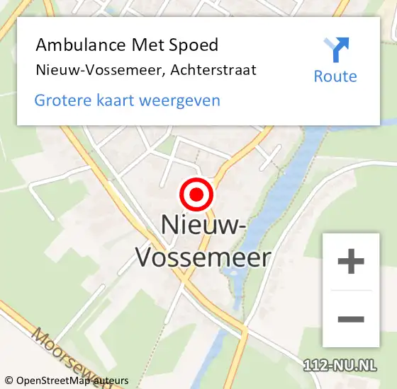 Locatie op kaart van de 112 melding: Ambulance Met Spoed Naar Nieuw-Vossemeer, Achterstraat op 25 december 2017 13:59