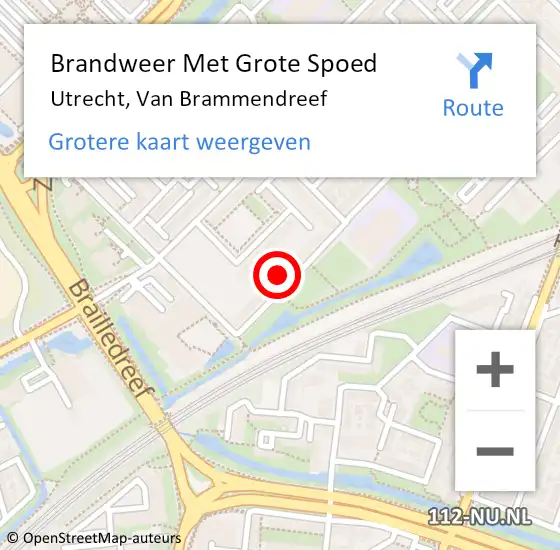 Locatie op kaart van de 112 melding: Brandweer Met Grote Spoed Naar Utrecht, Van Brammendreef op 25 december 2017 14:25