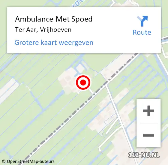 Locatie op kaart van de 112 melding: Ambulance Met Spoed Naar Ter Aar, Vrijhoeven op 25 december 2017 14:30