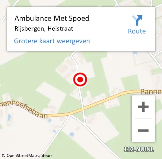 Locatie op kaart van de 112 melding: Ambulance Met Spoed Naar Rijsbergen, Heistraat op 25 december 2017 14:35