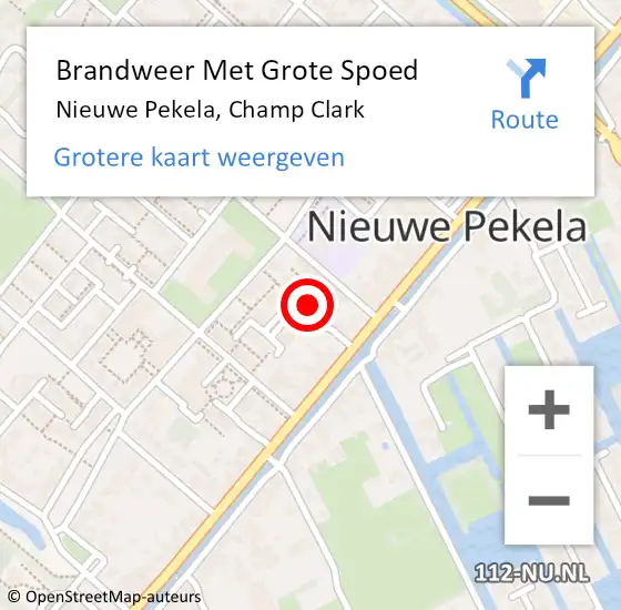 Locatie op kaart van de 112 melding: Brandweer Met Grote Spoed Naar Nieuwe Pekela, Champ Clark op 11 februari 2014 00:17