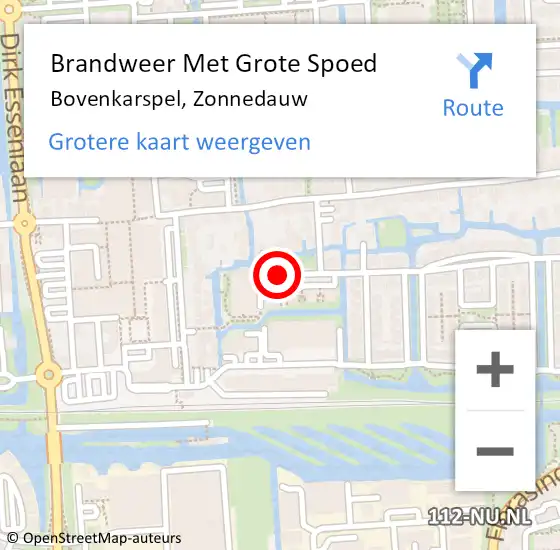 Locatie op kaart van de 112 melding: Brandweer Met Grote Spoed Naar Bovenkarspel, Zonnedauw op 25 december 2017 17:08