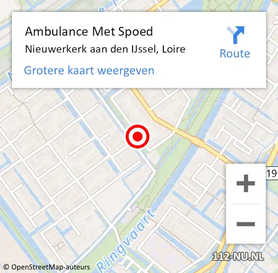 Locatie op kaart van de 112 melding: Ambulance Met Spoed Naar Nieuwerkerk aan den IJssel, Loire op 25 december 2017 20:06