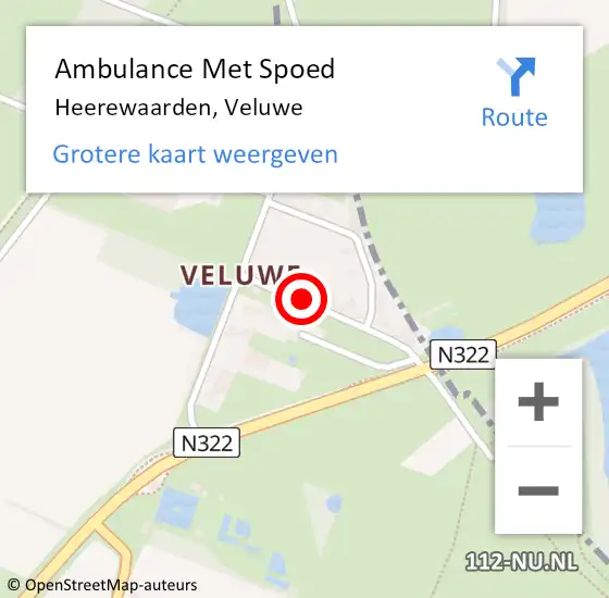 Locatie op kaart van de 112 melding: Ambulance Met Spoed Naar Heerewaarden, Veluwe op 25 december 2017 20:26