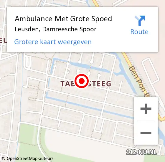 Locatie op kaart van de 112 melding: Ambulance Met Grote Spoed Naar Leusden, Damreesche Spoor op 25 december 2017 20:54