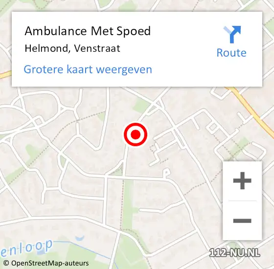 Locatie op kaart van de 112 melding: Ambulance Met Spoed Naar Helmond, Venstraat op 25 december 2017 20:56